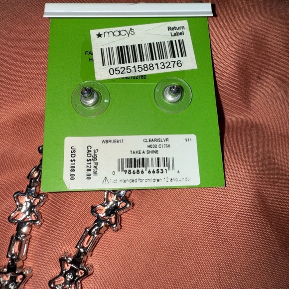 Kate Spade Silver Crystal Drop Earrings - Picture 3 of 3